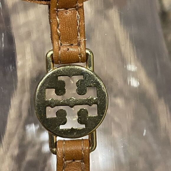 Tory Burch Brown Leather Emmy Flat Espadrilles Thong Sandals Size 8B Womens - Picture 16 of 16